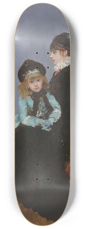 Norbert Goeneutte - Lelegance; Mre et fille 8.25 inch art skate deck