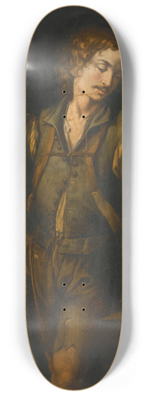 North Italian School - David With The Head Of Goliath 8.25 inch art skate deck