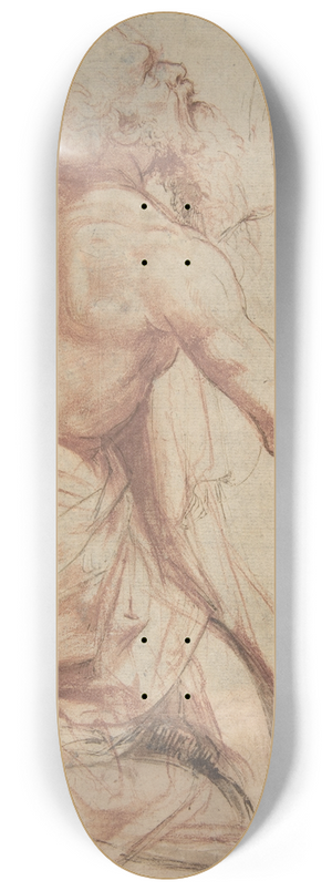 Nosadella (Giovanni Francesco Bezzi) - Kneeling Bearded Old Man 8.25 inch art skate deck