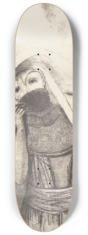 Odilon Redon - Elle tire de sa poitrine une eponge toute noire, la couvre de baisers (She draws from her bosom a sponge, perfectly black, and covers it with kisses) 8.25 inch art skate deck