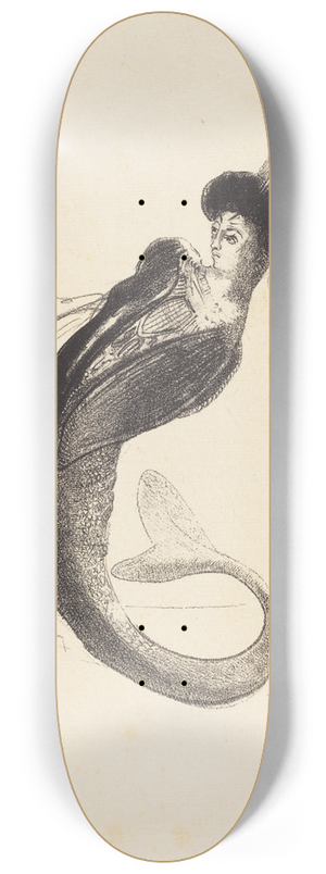 Odilon Redon - Femme a la torque ornee (Woman with a plumed hat) 8.25 inch art skate deck