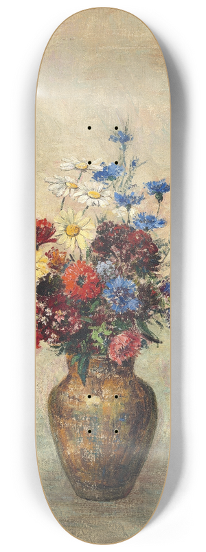 Odilon Redon - Flowers in a Vase 8.25 inch art skate deck