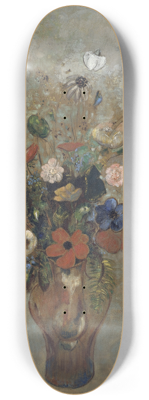 Odilon Redon - Still Life with Flowers 8.25 inch art skate deck