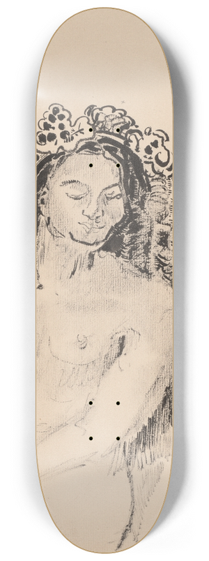 Odilon Redon - The Queen of Sheba (La Reine de Saba) 8.25 inch art skate deck