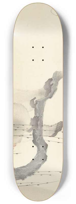 Ohara Koson - Monkey on tree branch 8.25 inch art skate deck