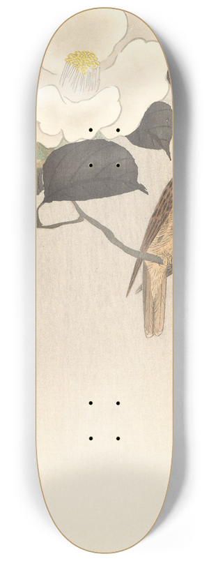 Ohara Koson - Songbird and flowering camellia 8.25 inch art skate deck Ohara Koson - Songbird and flowering camellia 8.25 inch art skate deck