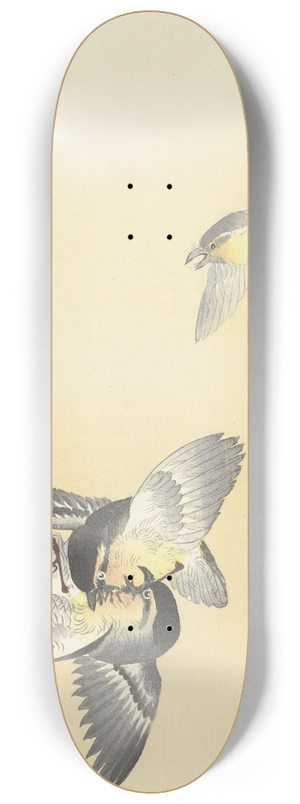 Ohara Koson - Two fighting birds 8.25 inch art skate deck Ohara Koson - Two fighting birds 8.25 inch art skate deck