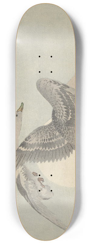 Ohara Koson - Two geese in flight 8.25 inch art skate deck