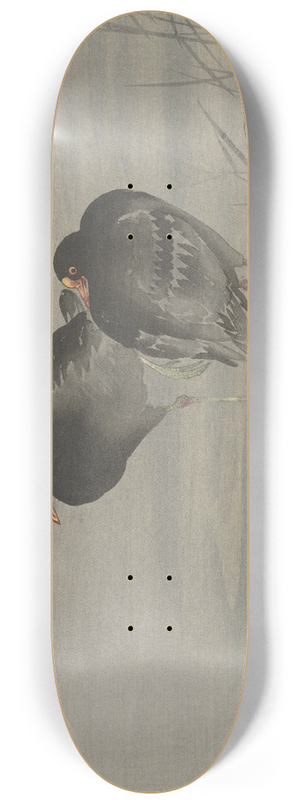 Ohara Koson - Two moorhens 8.25 inch art skate deck Ohara Koson - Two moorhens 8.25 inch art skate deck