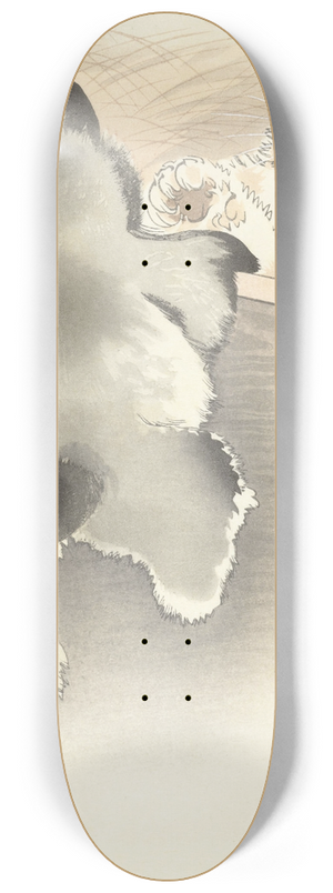 Ohara Koson - Two playing dogs 8.25 inch art skate deck Ohara Koson - Two playing dogs 8.25 inch art skate deck