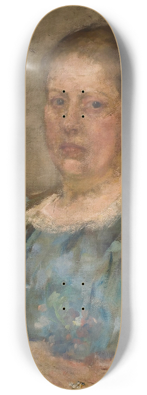 Olga Boznanska - Portrait of a woman in a blue blouse 8.25 inch art skate deck Olga Boznanska - Portrait of a woman in a blue blouse 8.25 inch art skate deck