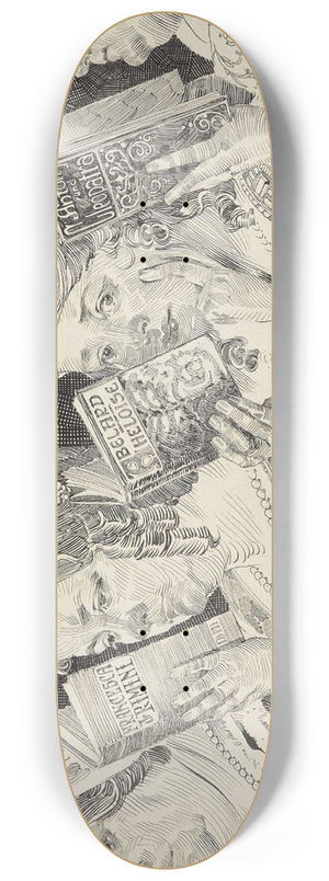 Orson Lowell - Line up of Women Reading Novels 8.25 inch art skate deck