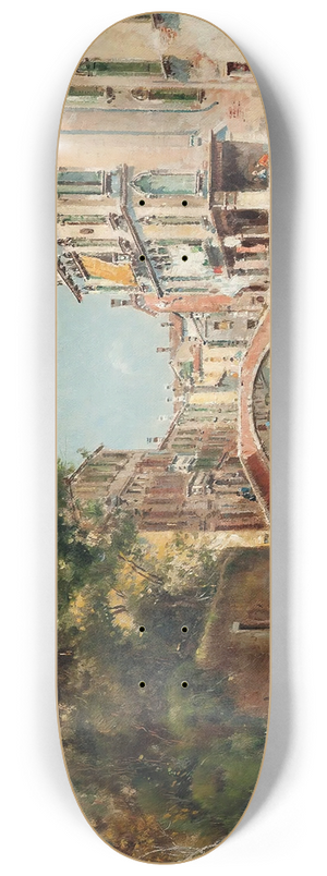 Antonio Mara de Reyna Manescau - A gondolier before a Venetian bridge 8.25 inch art skate deck