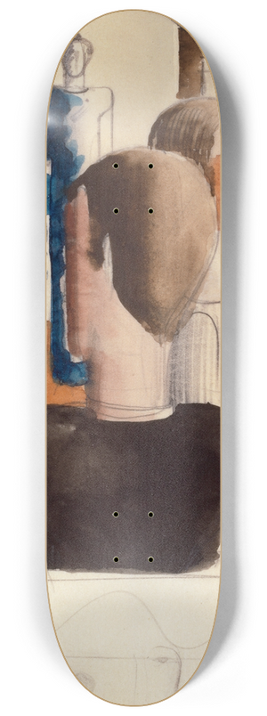 Oskar Schlemmer - Preliminary Study for Five Figures in Space, Roman 8.25 inch art skate deck