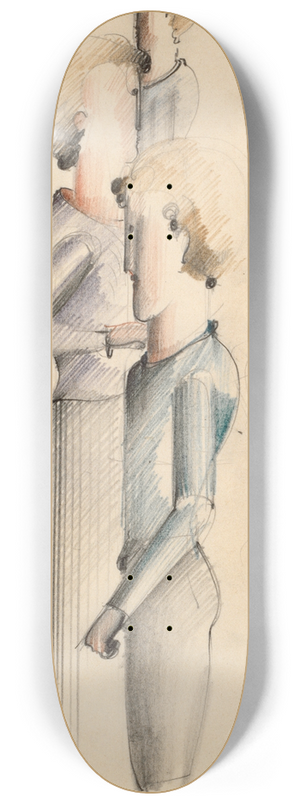 Oskar Schlemmer - Three Figures 8.25 inch art skate deck