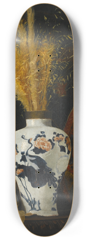 Osman Hamdi Bey - Flowers in a White Vase 8.25 inch art skate deck