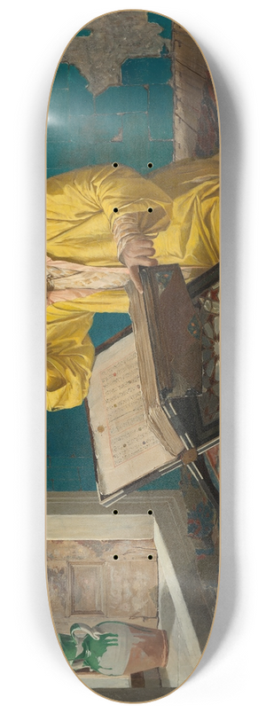 Osman Hamdi Bey - Islamic theologian with Quran 8.25 inch art skate deck