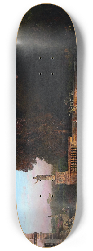 Oswald Achenbach - In the Park of the Villa Borghese 8.25 inch art skate deck