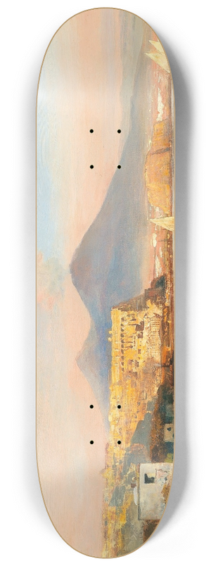 Oswald Achenbach - Sunset In The Bay Of Naples 8.25 inch art skate deck