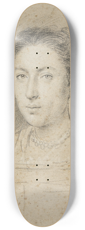 Ottavio Leoni - Portrait de femme au collier de perles 8.25 inch art skate deck