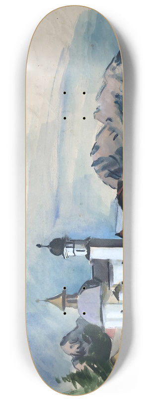 Otto Geigenberger - Die Seekirche Hl. Kreuz in Msern bei Seefeld in Tirol 8.25 inch art skate deck