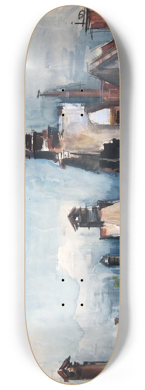 Otto Geigenberger - Kamin-Ruinen in Ulm 8.25 inch art skate deck