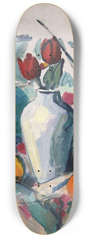 Otto Geigenberger - Tischstillleben mit Tulpen 8.25 inch art skate deck