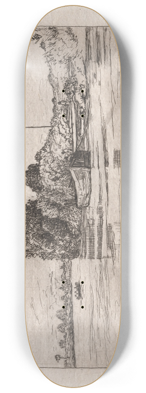 Otto Henry Bacher - Danube at Walhalla 8.25 inch art skate deck