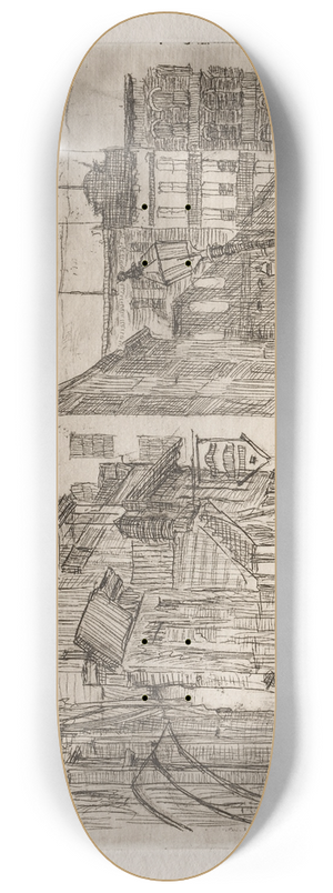 Otto Henry Bacher - Southwest Corner, Public Square, Cleveland 8.25 inch art skate deck Otto Henry Bacher - Southwest Corner, Public Square, Cleveland 8.25 inch art skate deck