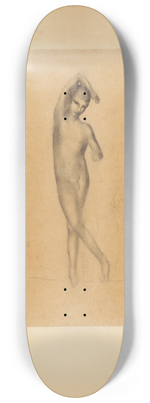 Otto Meyer-Amden - Tnzerischer Jnglingsakt mit berkreuztem rechten Bein und Arm ber Kopf 8.25 inch art skate deck