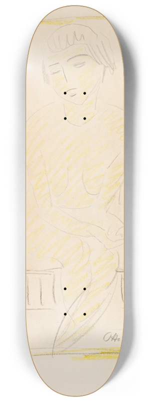 Otto Mueller - Auf dem Stuhl sitzender Mdchenakt 8.25 inch art skate deck