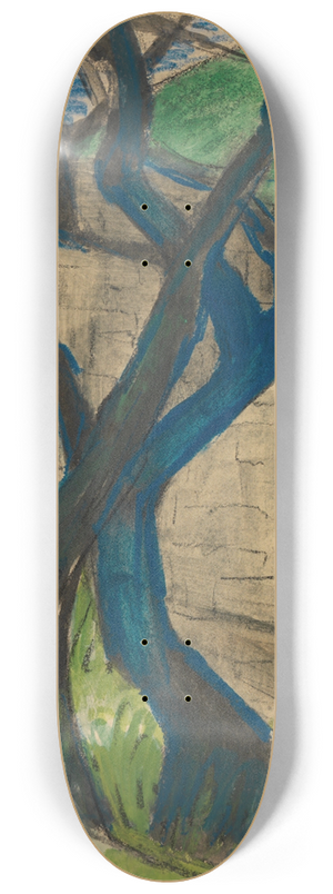 Otto Mueller - Flussufer mit blauem Baum 8.25 inch art skate deck