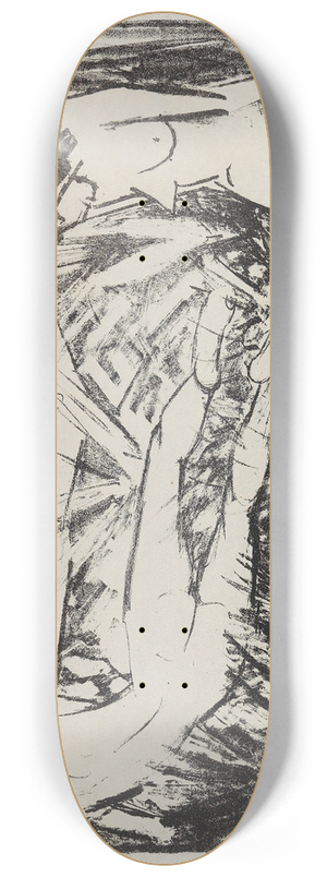 Otto Mueller - Sitzendes und zwei liegende Mdchen im Gras (Drei Akte) 8.25 inch art skate deck