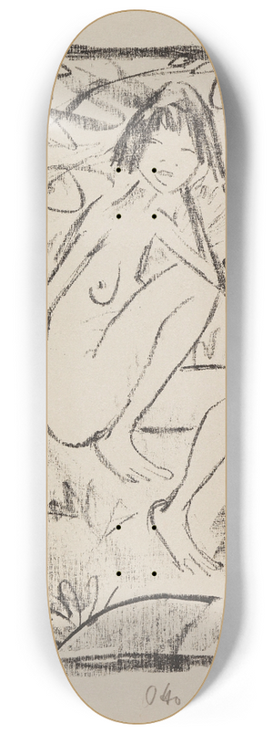 Otto Mueller - Sitzende, von Blattwerk umgeben (helle Fassung) 8.25 inch art skate deck