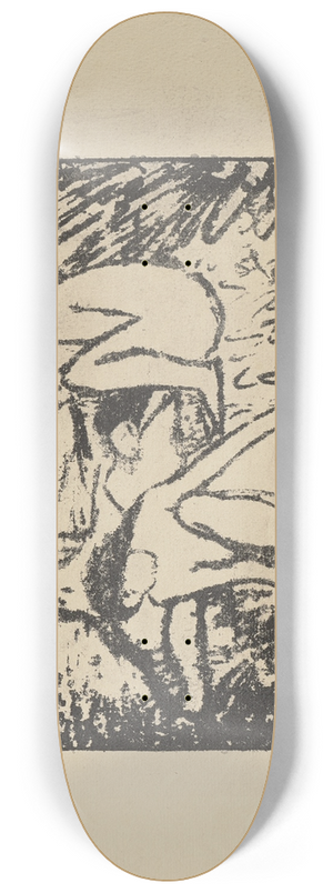 Otto Mueller - Zwei sitzende Mdchen vor liegender Figur 8.25 inch art skate deck