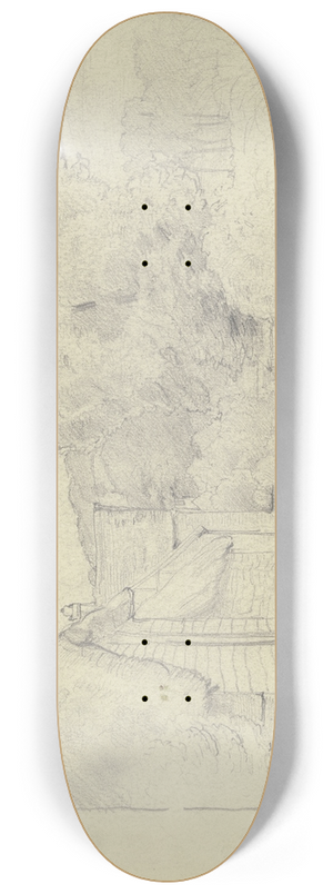 Otto Scholderer - Bauerngehft an einer Dorfstrae 8.25 inch art skate deck