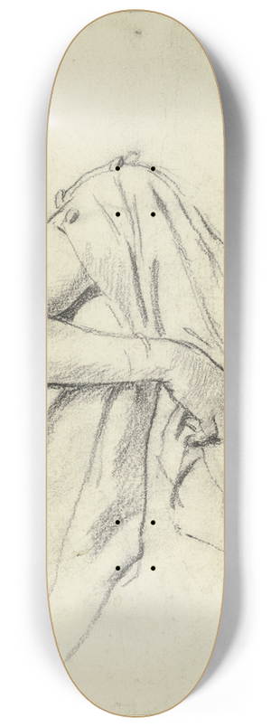 Otto Scholderer - Gewand und rechter Arm der Sitzenden aus der Vorbereitung zum Kostmball 8.25 inch art skate deck