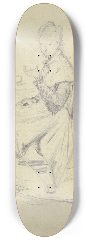 Otto Scholderer - Luise Scholderer am Tisch sitzend 8.25 inch art skate deck