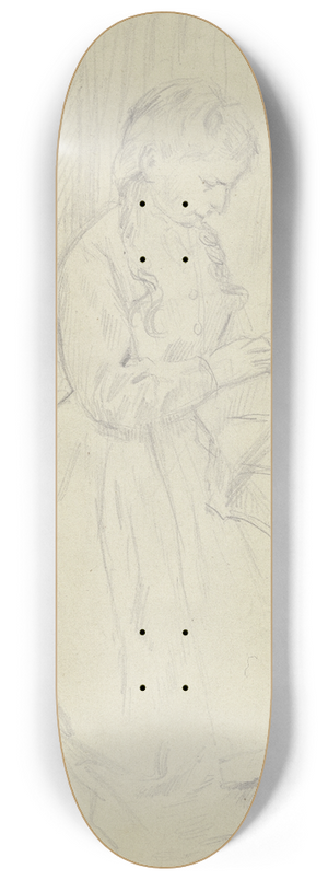 Otto Scholderer - Luise Scholderer stickend 8.25 inch art skate deck