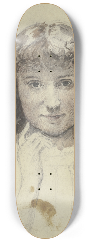 Otto Scholderer - Portrait of a girl 8.25 inch art skate deck