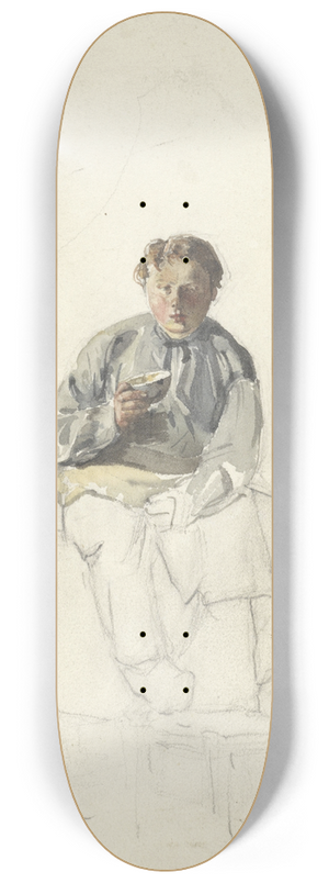 Adolf le Comte - Zittende jongen met een kopje 8.25 inch art skate deck