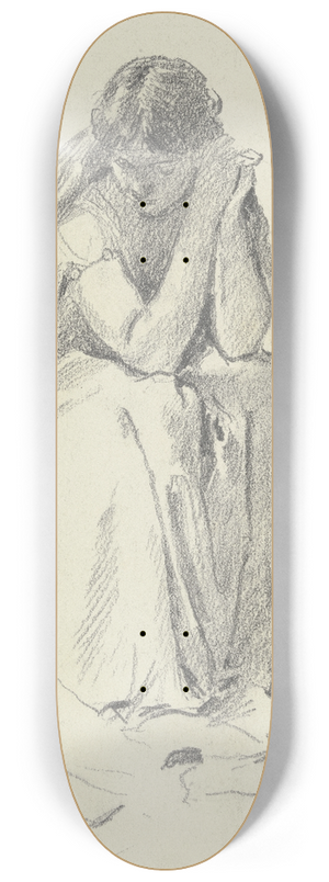 Otto Scholderer - Sitzende Frau mit langem Haar (Loreley) 8.25 inch art skate deck