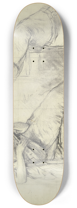 Otto Scholderer - Sitzende junge Frau, Mandoline spielend 8.25 inch art skate deck