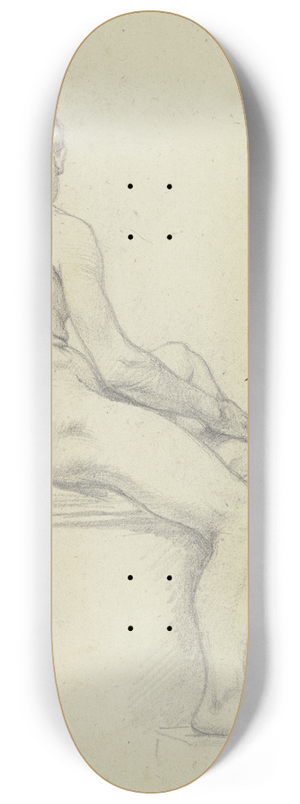 Otto Scholderer - Sitzender mnnlicher Rckenakt 8.25 inch art skate deck