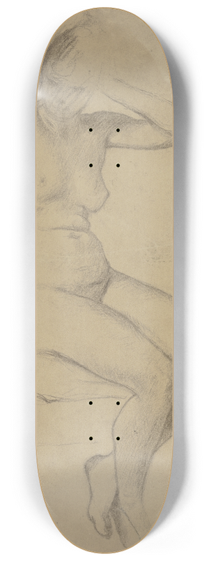 Otto Scholderer - Sitzender weiblicher Akt (Quellnymphe) 8.25 inch art skate deck