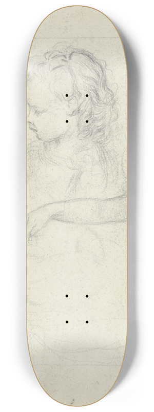 Otto Scholderer - Sitzendes Mdchen im Profil nach links 8.25 inch art skate deck