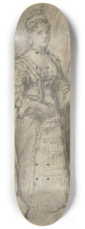 Otto Scholderer - Stehende Dame im Rschenkleid 8.25 inch art skate deck