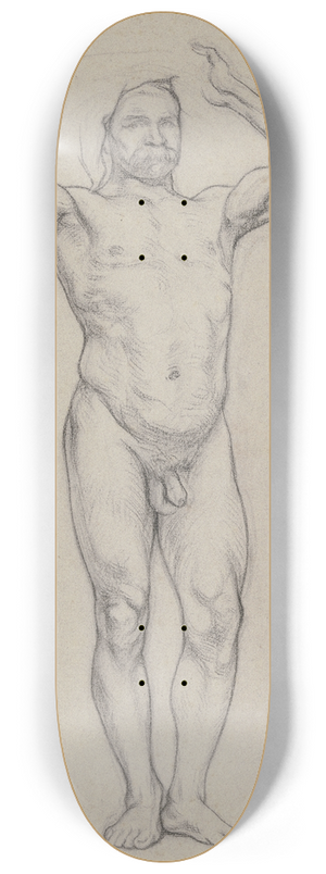 Otto Scholderer - Stehender mnnlicher Akt 8.25 inch art skate deck