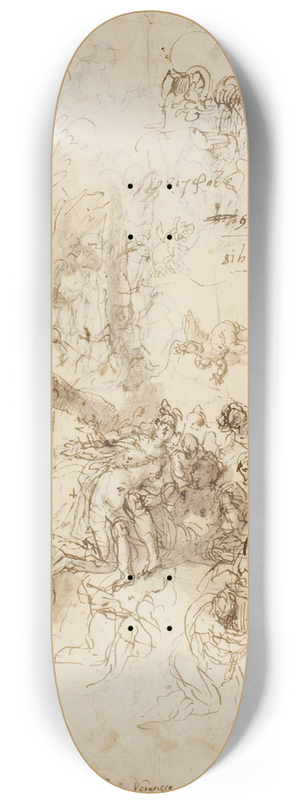 Paolo Veronese - Skitser til Adonis fdsel og Adonis dd 8.25 inch art skate deck Paolo Veronese - Skitser til Adonis fdsel og Adonis dd 8.25 inch art skate deck