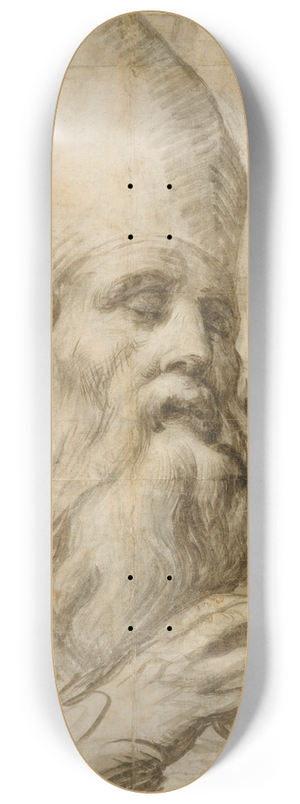 Parmigianino - Bishop Saint in Bust-Length (Cartoon for an Altarpiece) 8.25 inch art skate deck Parmigianino - Bishop Saint in Bust-Length (Cartoon for an Altarpiece) 8.25 inch art skate deck